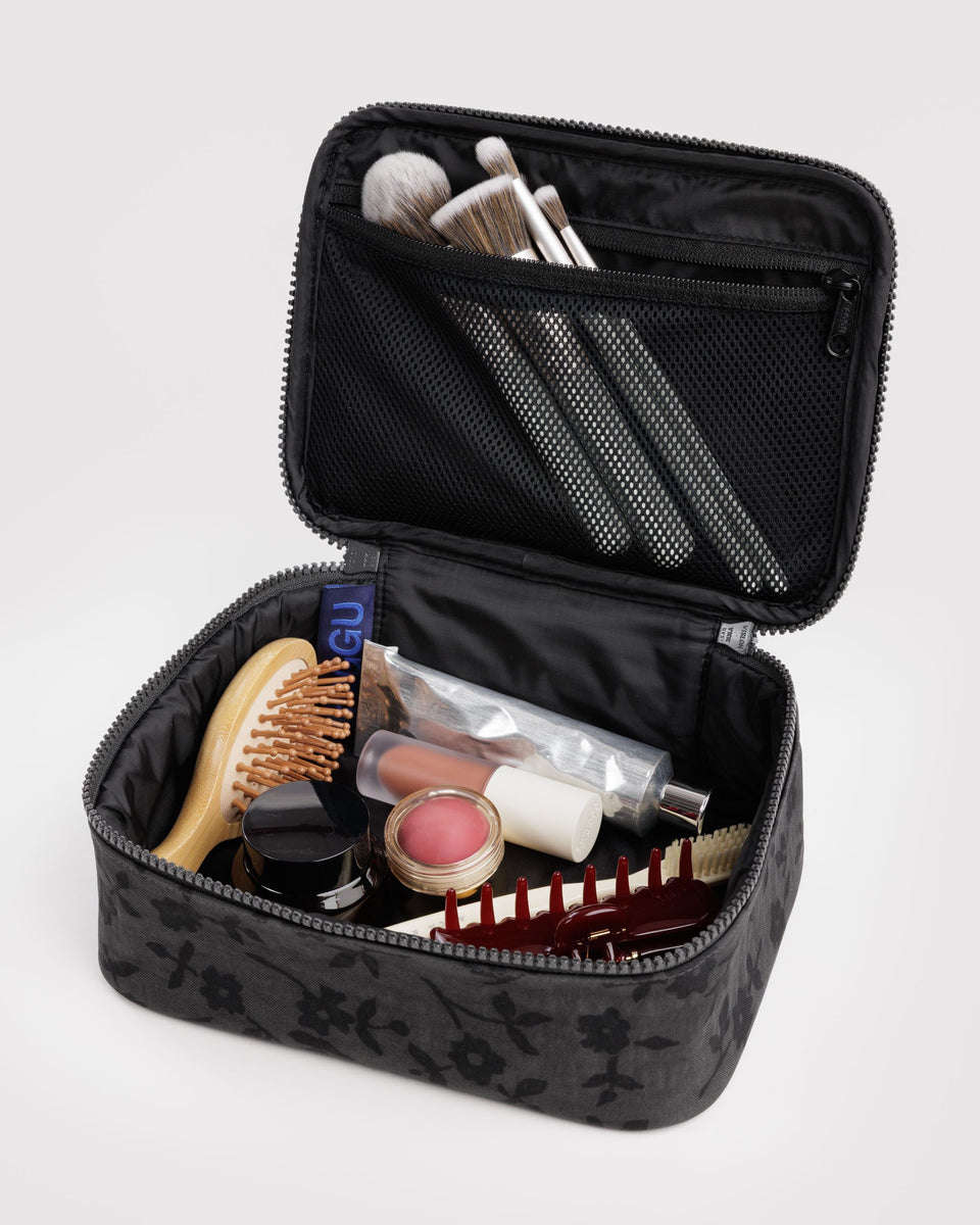 BAGGU New Arrivals Small Cosmetic Case - Charcoal Ditsy Floral