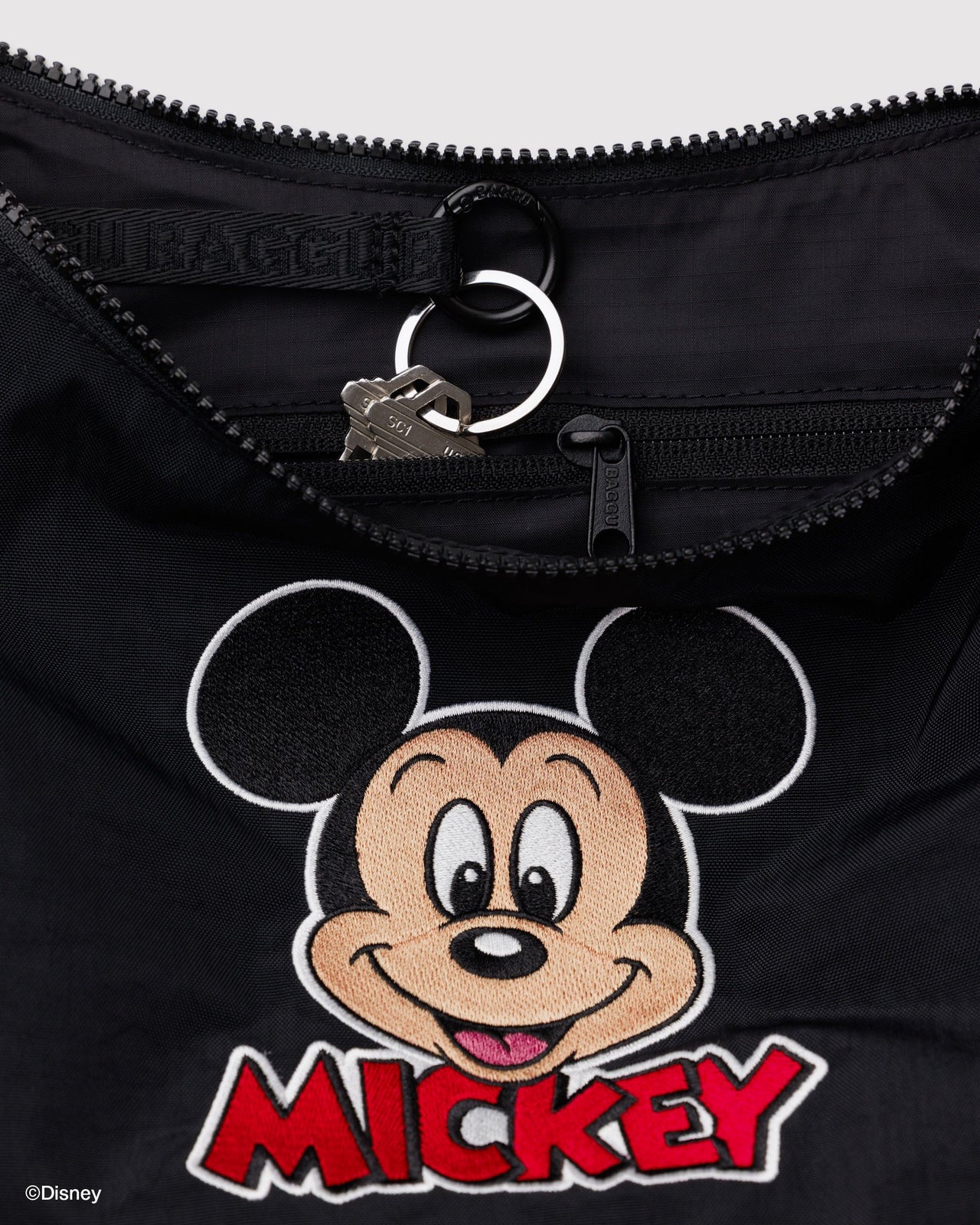 Medium Nylon Crescent Bag - Embroidered Mickey Mouse Club