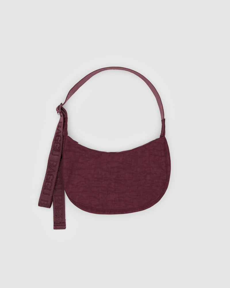 BAGGU ALL PRODUCTS Small Nylon Crescent Bag - Mahogany