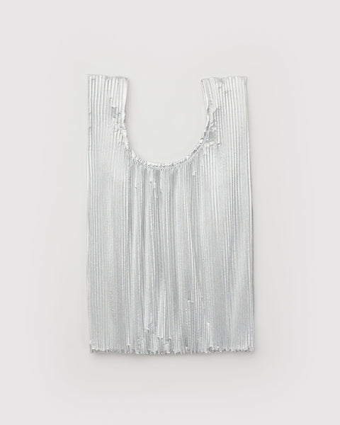 BAGGU Metallics Pleated Baggu - Chrome Metallic