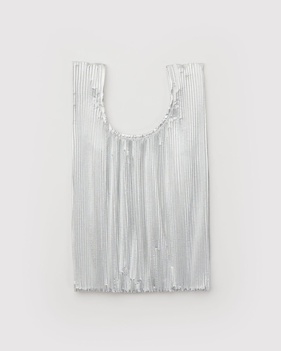 BAGGU New Arrivals Pleated Baggu - Chrome Metallic
