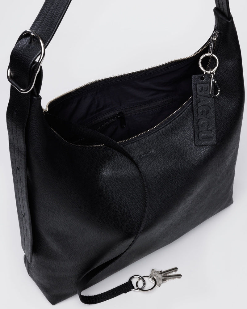 BAGGU.com  Recycled Leather Shoulder Bag - Black