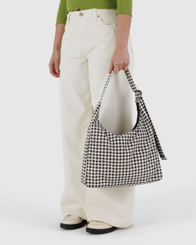 BAGGU ALL PRODUCTS Nylon Shoulder Bag - Black & White Gingham