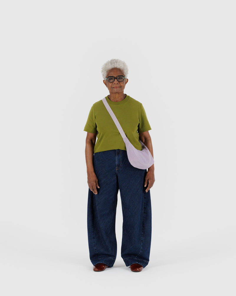 BAGGU ALL PRODUCTS Small Nylon Crescent Bag - Dusty Pink