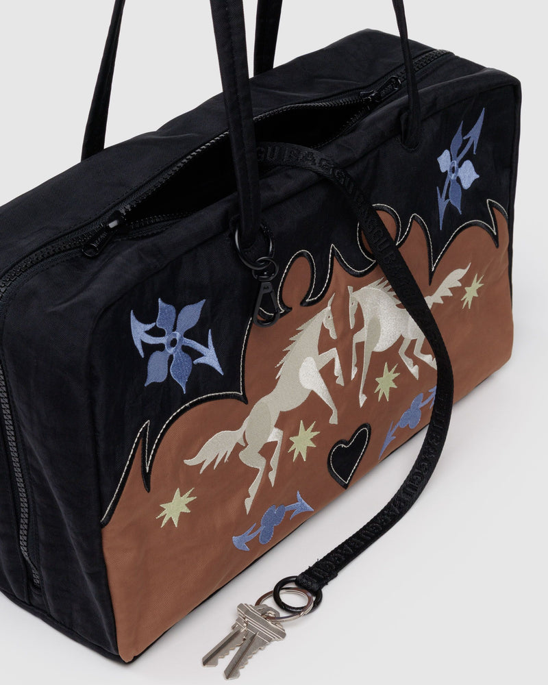 BAGGU ALL PRODUCTS Medium Nylon Bowler Bag - Western Appliqué
