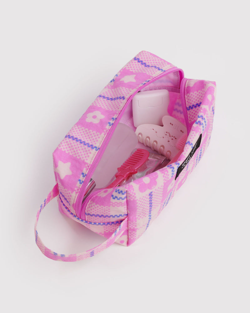 BAGGU  Dopp Kit - Market Plaid Pink