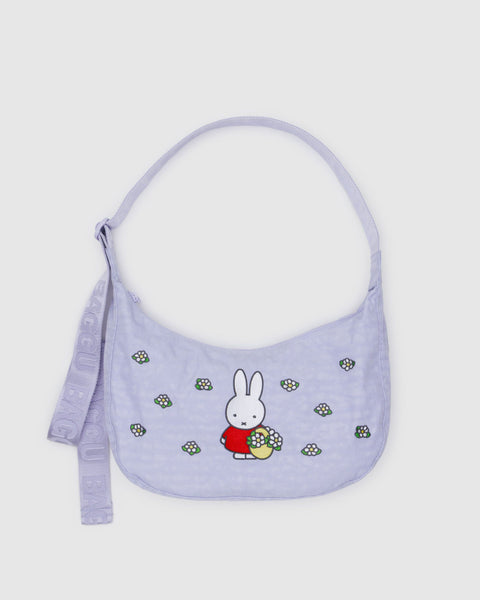 BAGGU.com Crossbody Bags Medium Nylon Crescent Bag - Embroidered Miffy