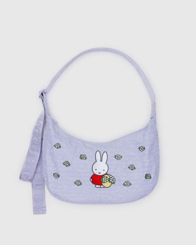 BAGGU  Medium Nylon Crescent Bag - Embroidered Miffy