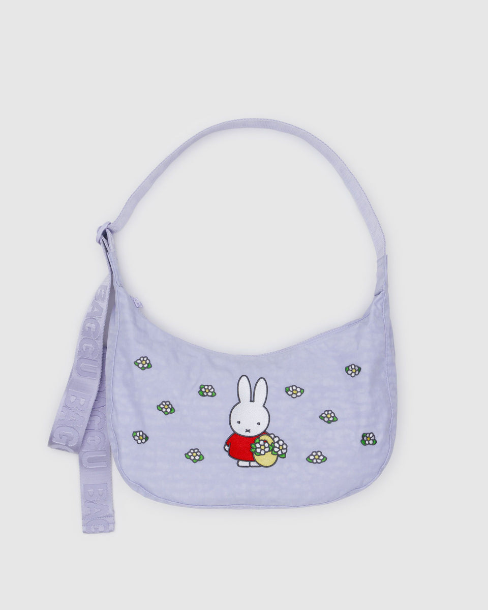 BAGGU Products Medium Nylon Crescent Bag - Embroidered Miffy