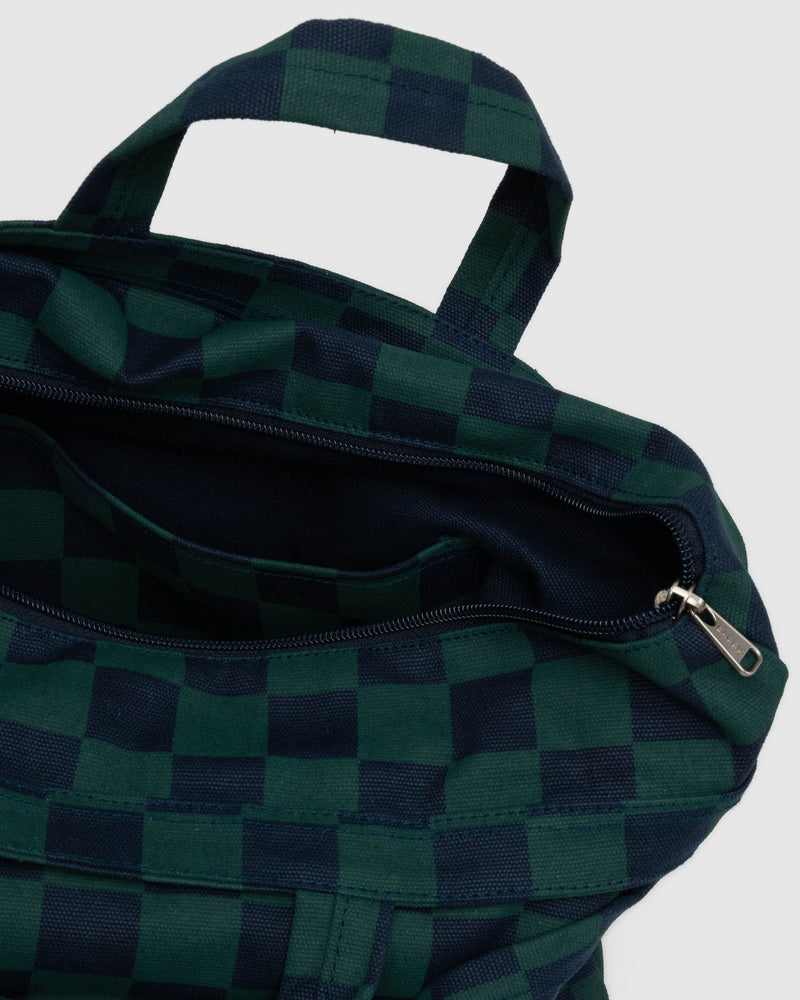 BAGGU.com  Horizontal Zip Duck Bag - Navy Green Check