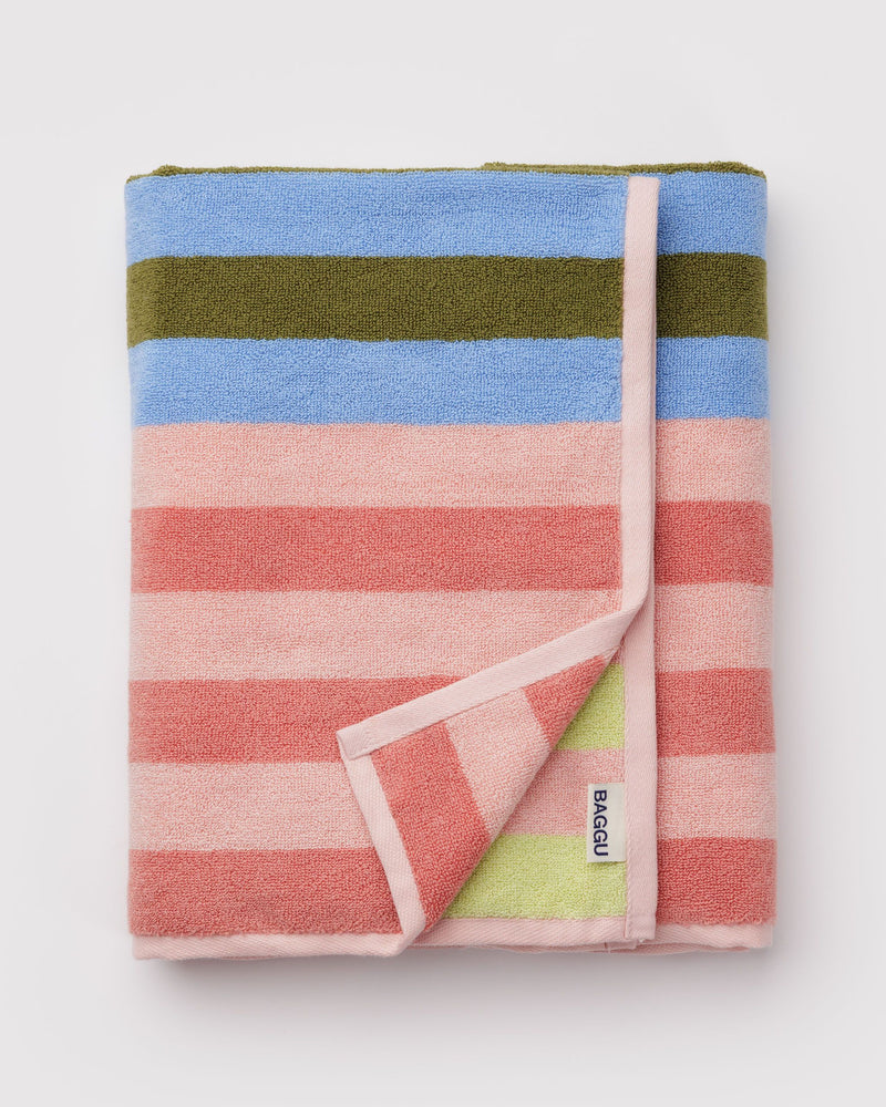 BAGGU  Bath Towel - Sherbet Stripe