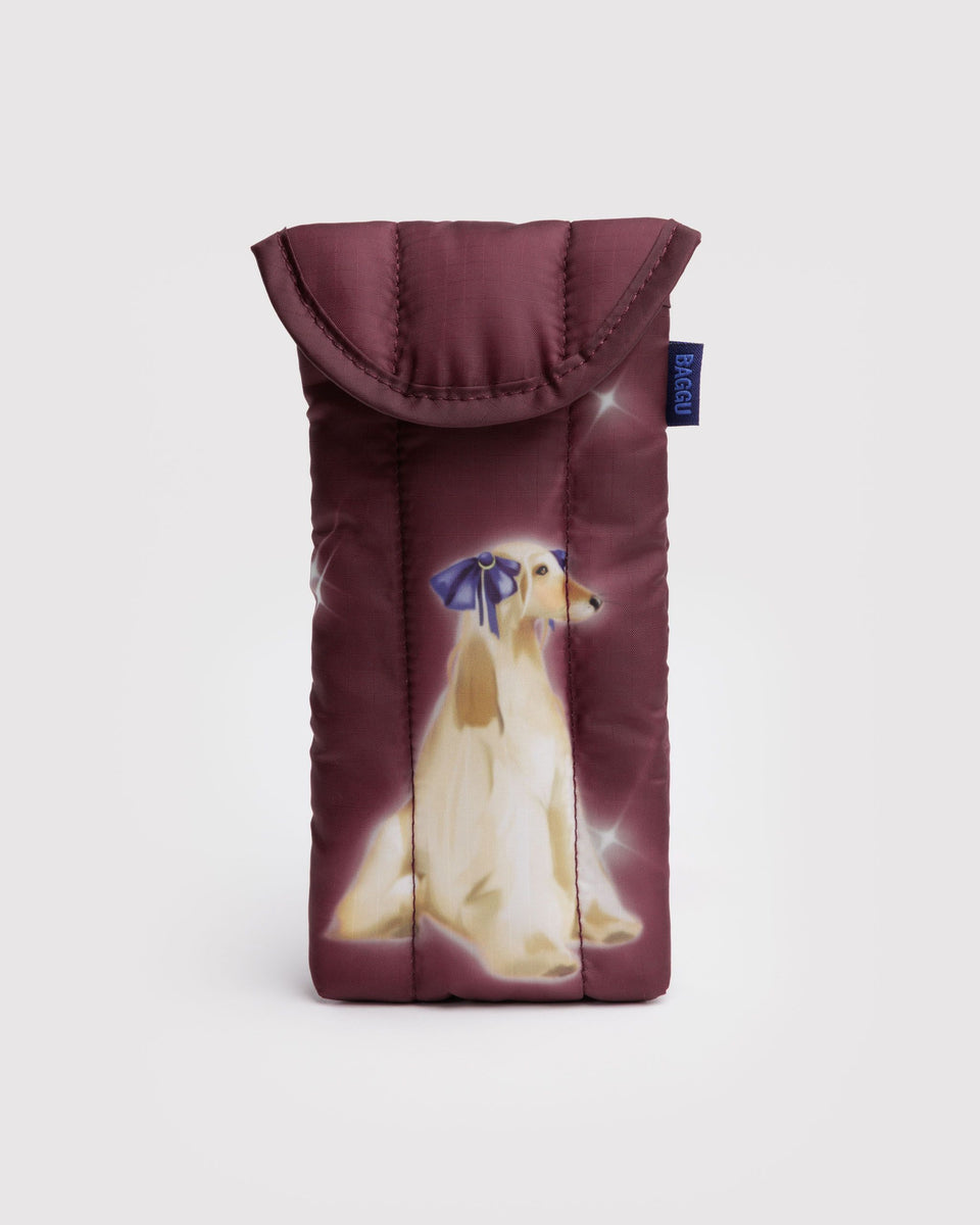 BAGGU Holiday 25 Puffy Glasses Sleeve - Fancy Dogs