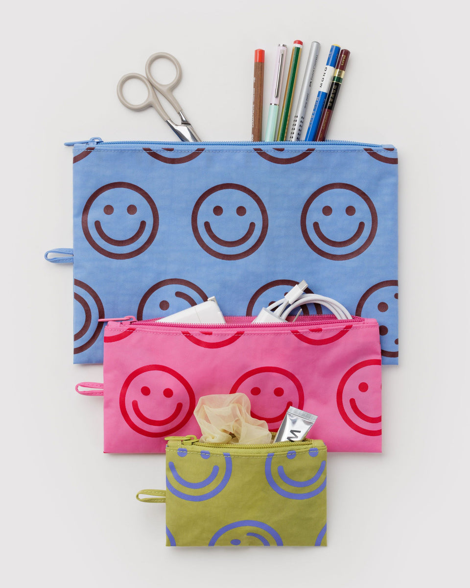 BAGGU Baggu For Parents Flat Pouch Set - Pop Happy Mix