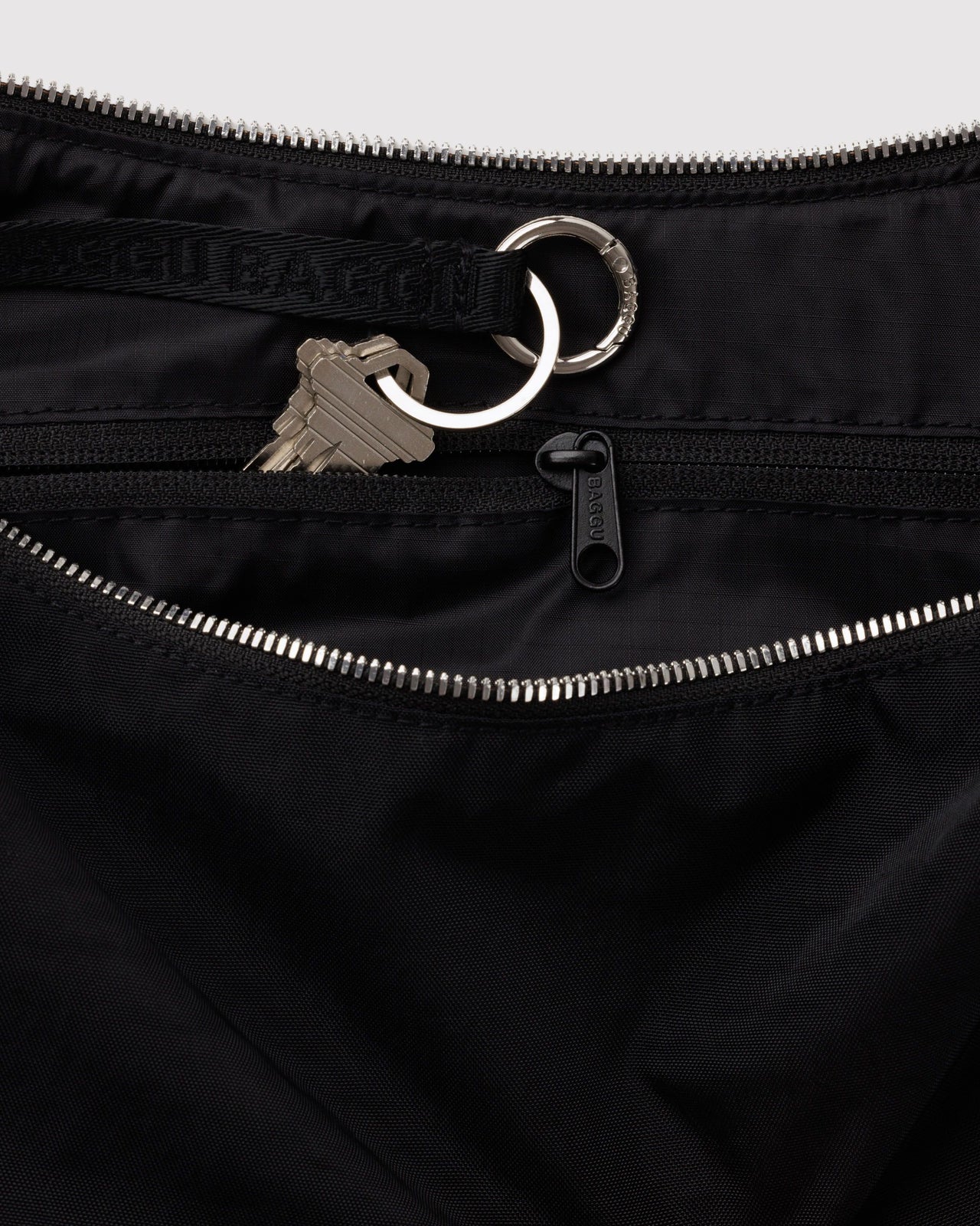 Medium Nylon Crescent Bag - Studs