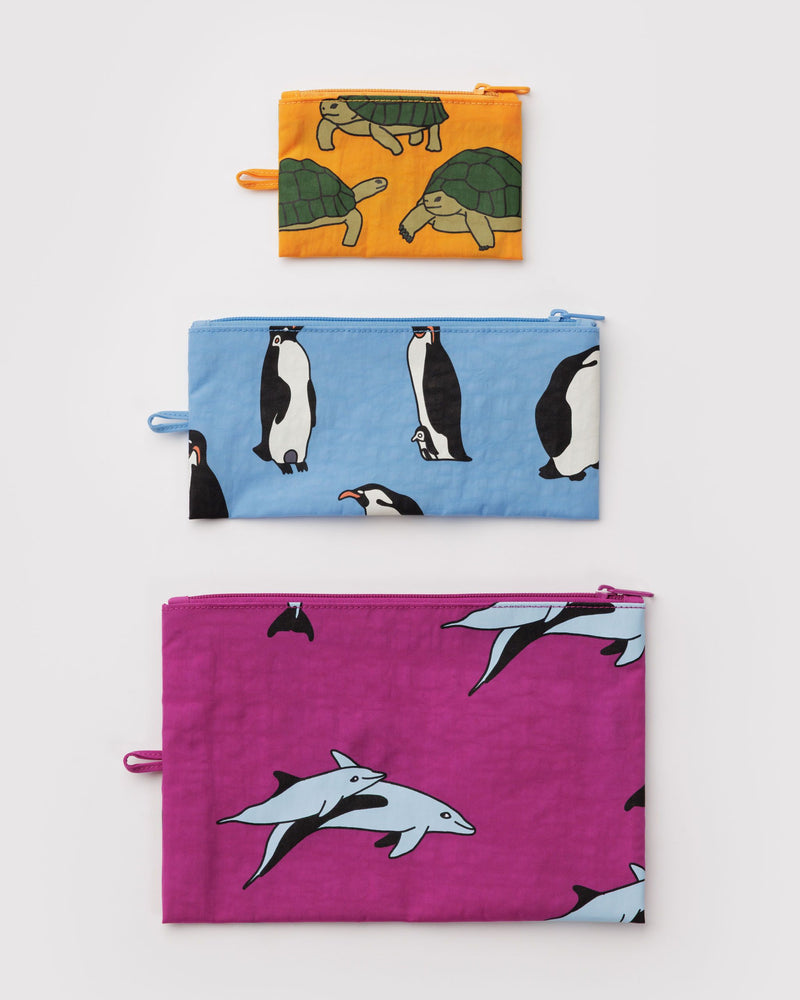 BAGGU  Flat Pouch Set - Vacation Animals