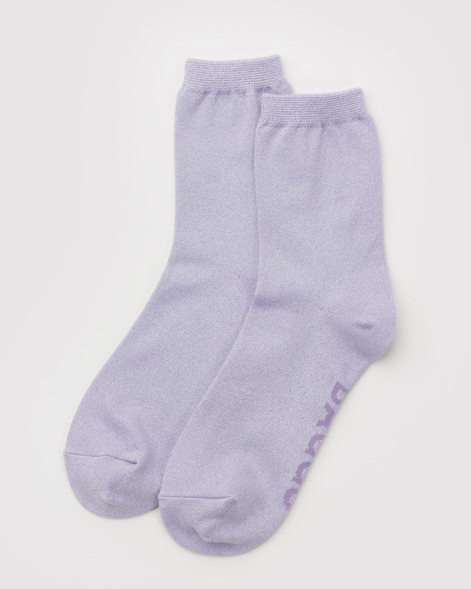 BAGGU New Arrivals Crew Sock - Lilac Metallic