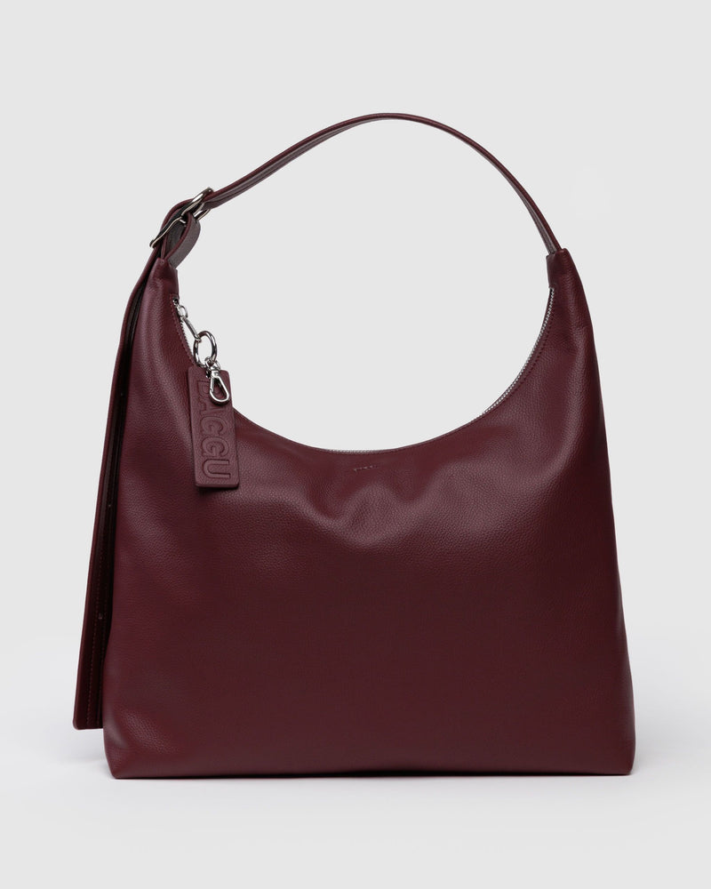 BAGGU  Recycled Leather Shoulder Bag - Mahogany