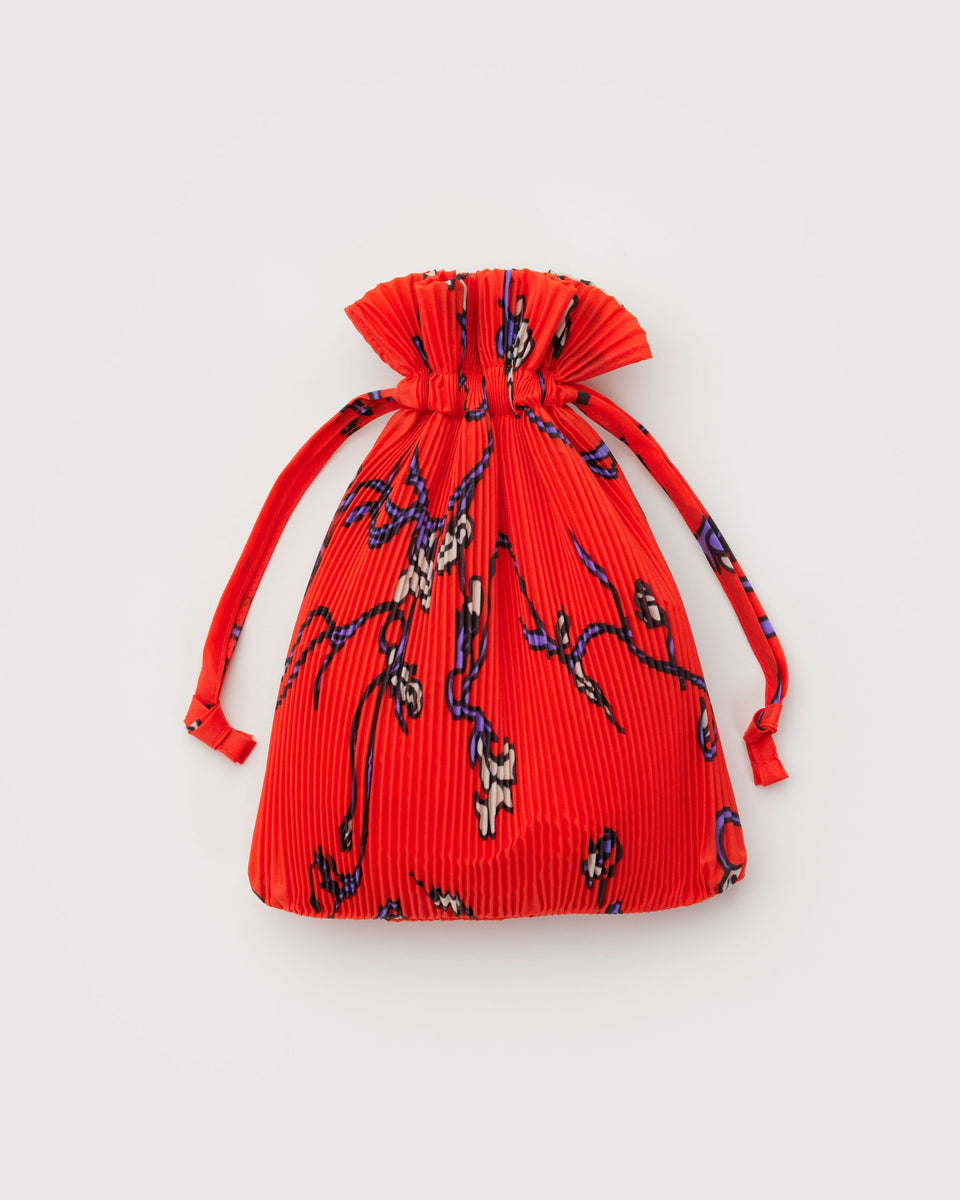 BAGGU The Met Collection Pleated Baggu - Red Snapdragon