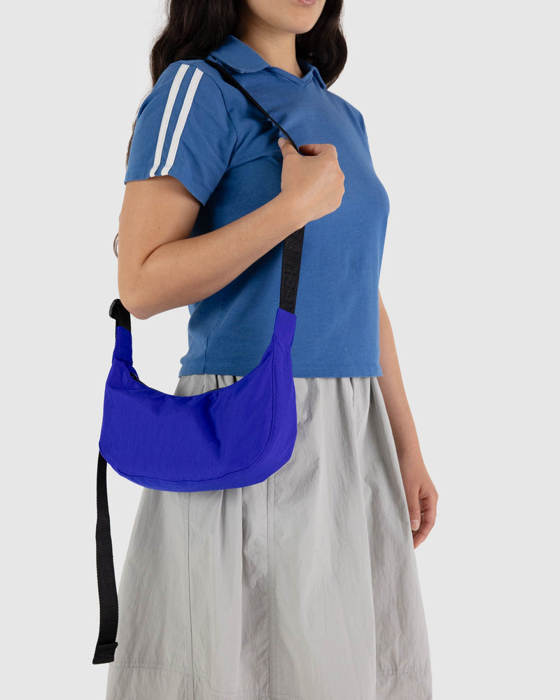 BAGGU ALL PRODUCTS Small Nylon Crescent Bag - Lapis