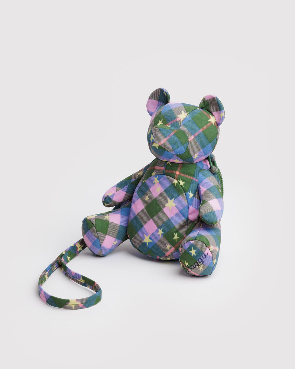 BAGGU New Arrivals Bear Bag - Green Star Plaid