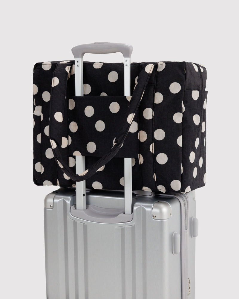 BAGGU  Small Cloud Carry-On - Black and Cream Polka Dot
