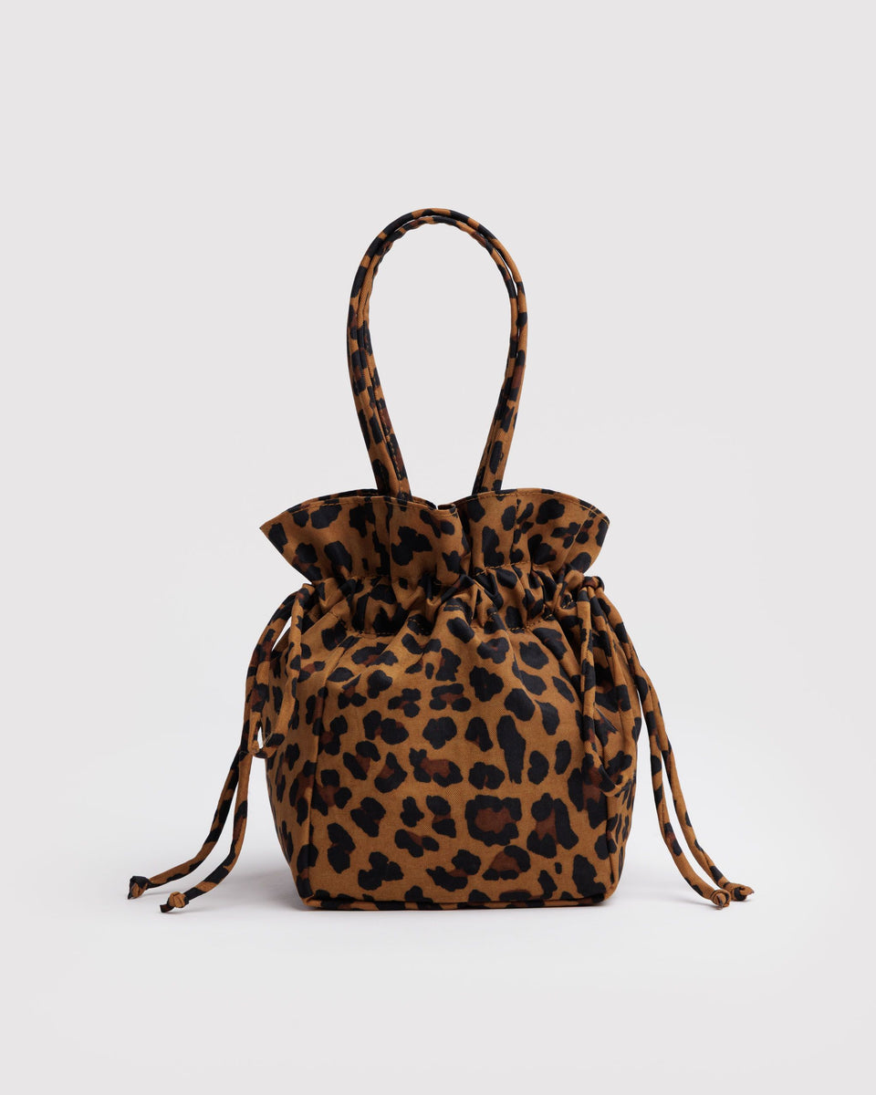 BAGGU Shop All Nylon Drawstring Bag - Leopard