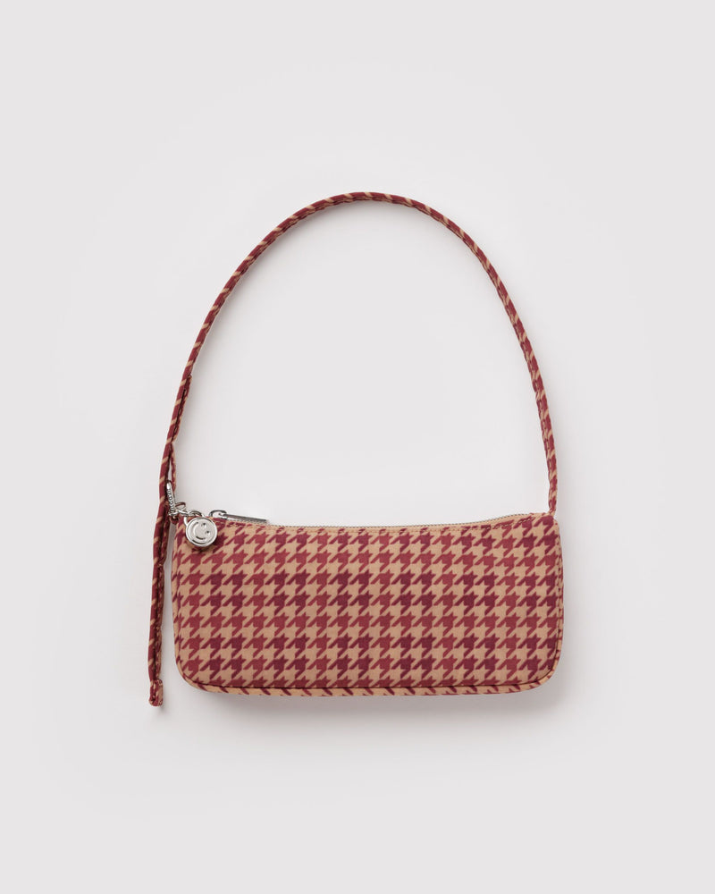 BAGGU  Nylon Pochette - Tan Houndstooth