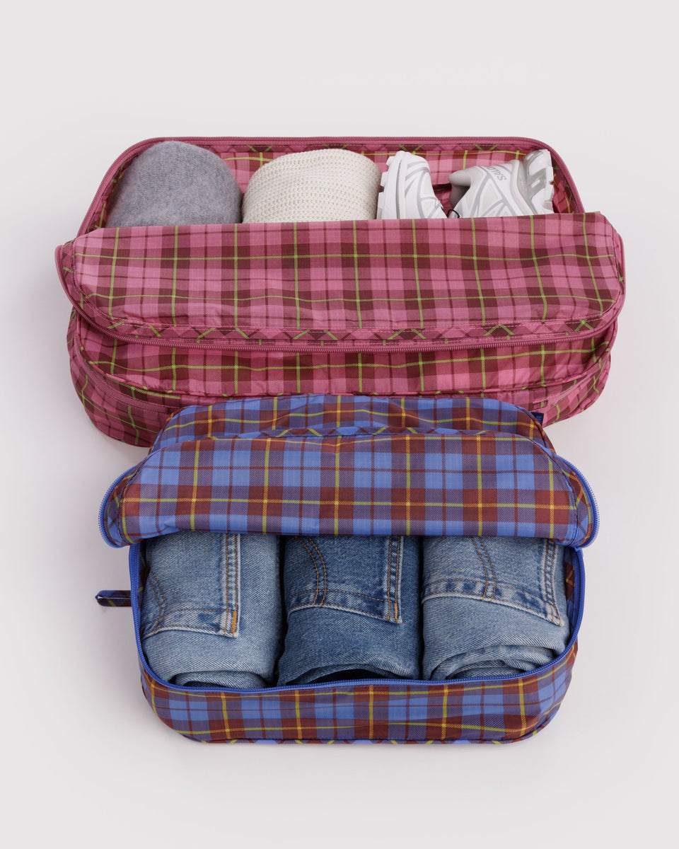 BAGGU New Arrivals Large Packing Cube Set - Check Mix
