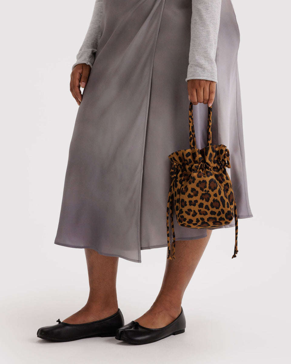 BAGGU New Arrivals Nylon Drawstring Bag - Leopard