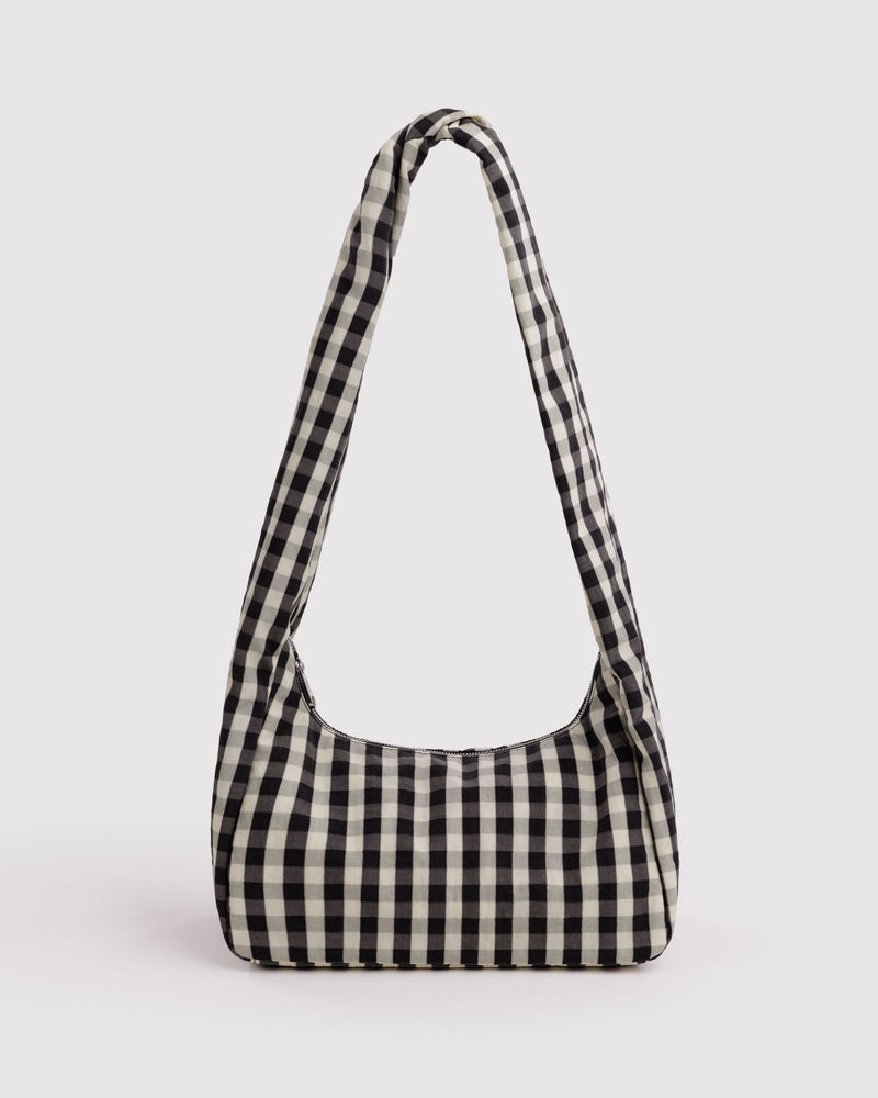 BAGGU  Nylon Meringue Bag - Black and Cream Gingham