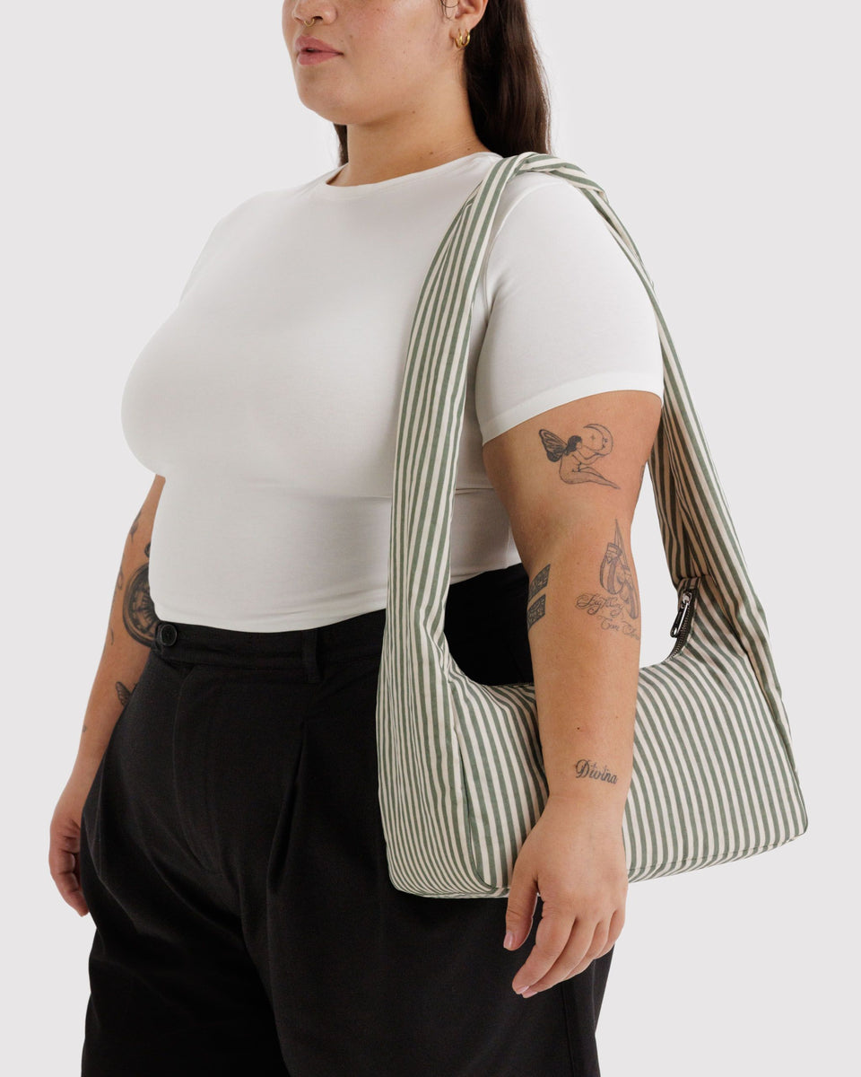 BAGGU ALL PRODUCTS (except Sandy Liang) Nylon Meringue Bag - Sage Stripe