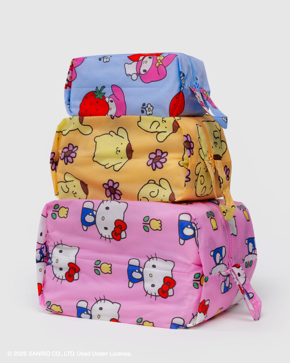 BAGGU Recycled Ripstop Nylon 3D Zip Set - Hello Kitty and Friends Florals