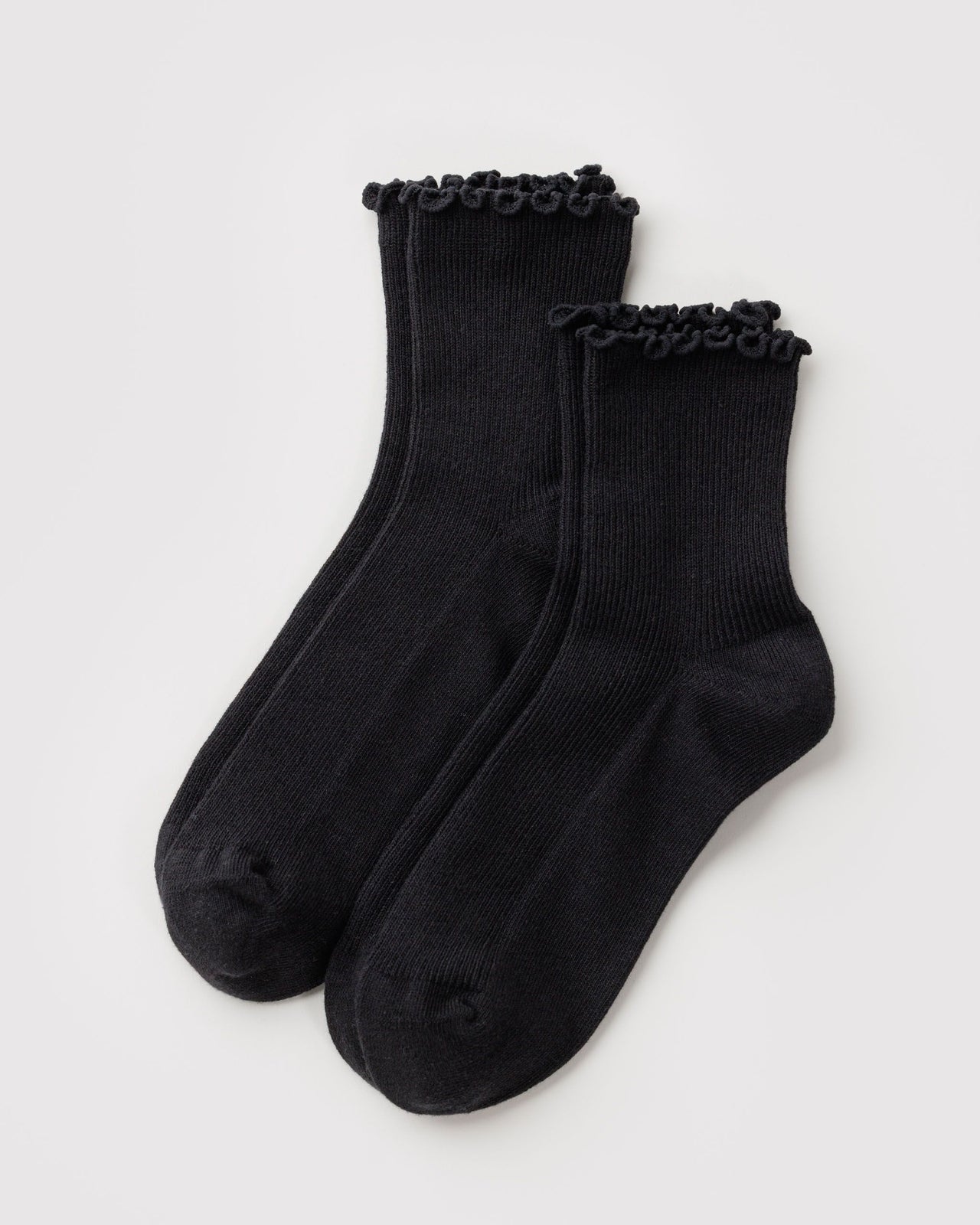 Lettuce Edge Sock Set of 2 - Black