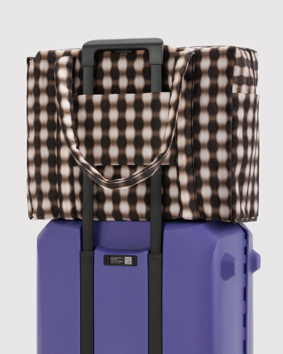 BAGGU Cloud Bags Cloud Carry-on - Blurred Gingham Brown