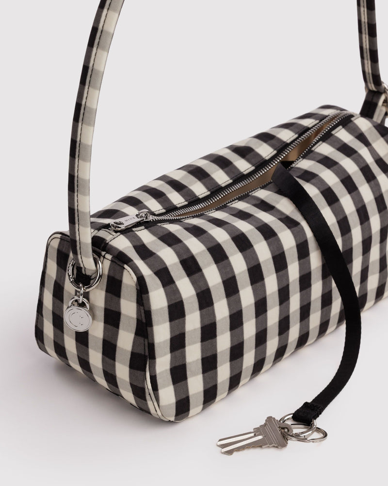 BAGGU  Nylon Loaf Bag - Black and Cream Gingham
