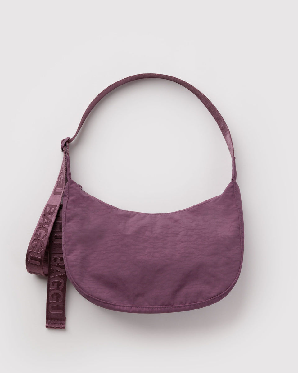BAGGU Medium Nylon Crescent Bag Medium Nylon Crescent Bag - Wild Plum