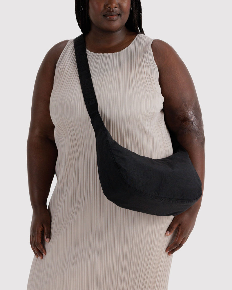 BAGGU Crossbody Bags Medium Nylon Crescent Bag - Black