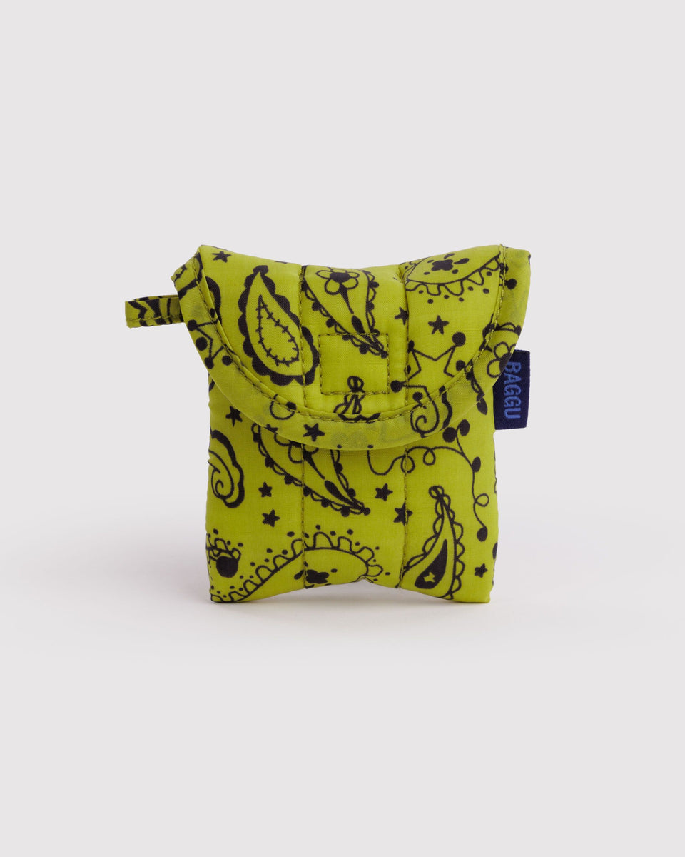 BAGGU Puffy Stuff Puffy Earbuds Case - Chartreuse Paisley