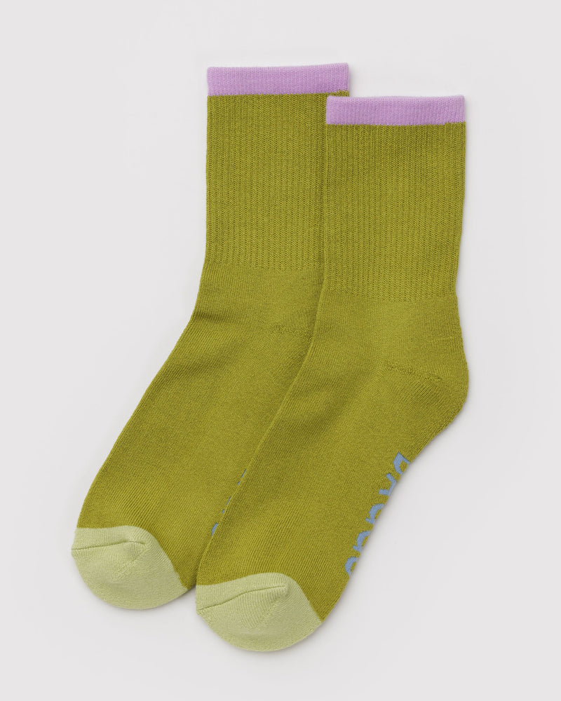 BAGGU  Ribbed Sock - Olive Mix