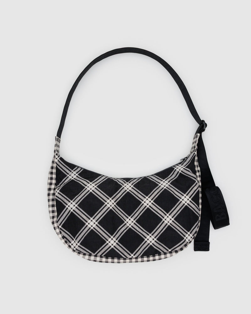 BAGGU ALL PRODUCTS Medium Nylon Crescent Bag - Mixed Plaid