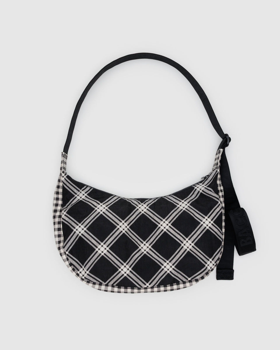 BAGGU ALL PRODUCTS Medium Nylon Crescent Bag - Mixed Plaid