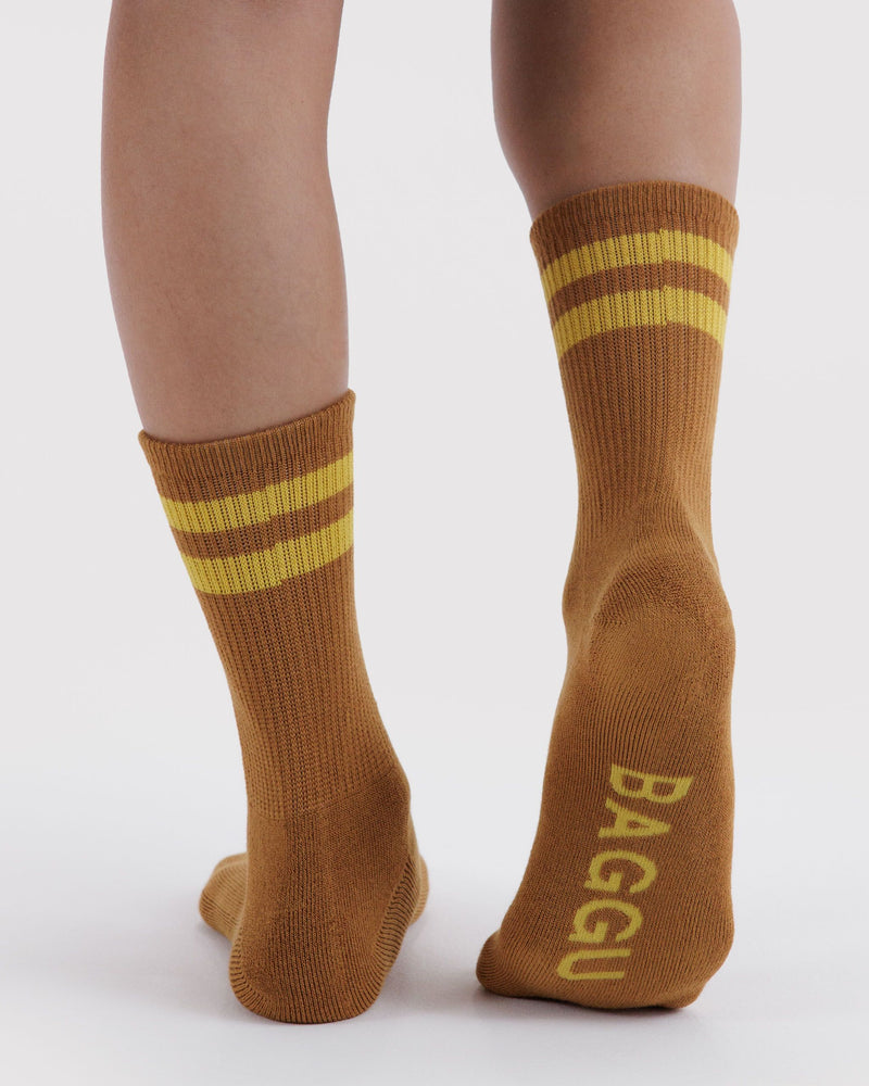 BAGGU  Ribbed Sock - Toffee Stripe
