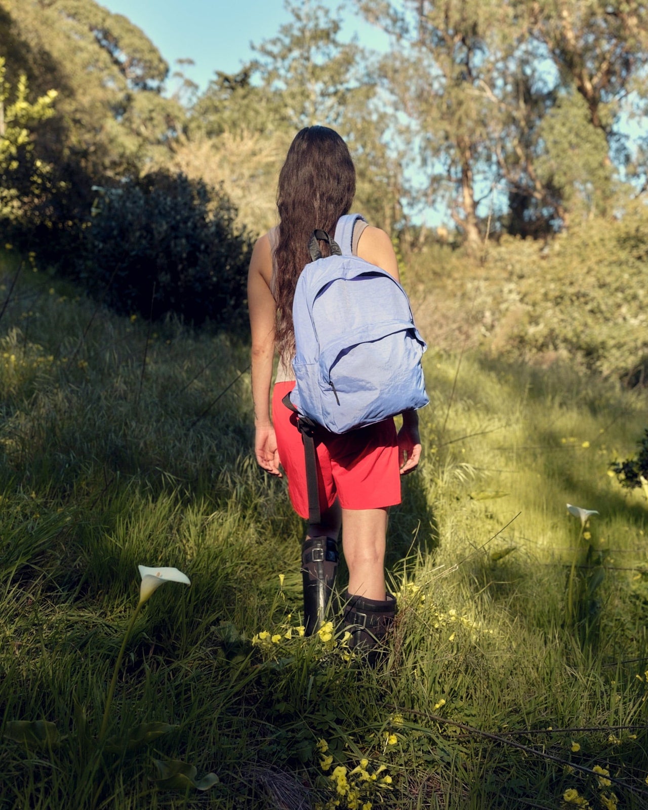 Large Nylon Backpack - Pansy Blue