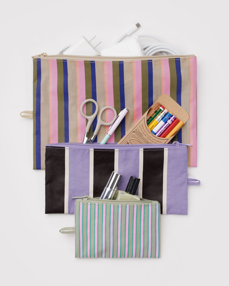 BAGGU  Flat Pouch Set - Candy Shop Stripes