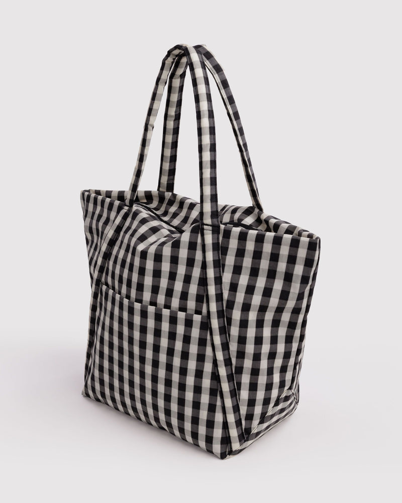 BAGGU Nylon Cloud Bag - Black and Cream Gingham
