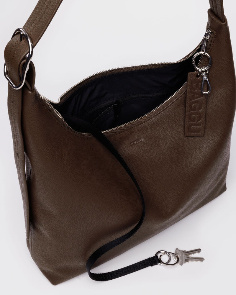 BAGGU PRODUCTS Recycled Leather Shoulder Bag - Brown