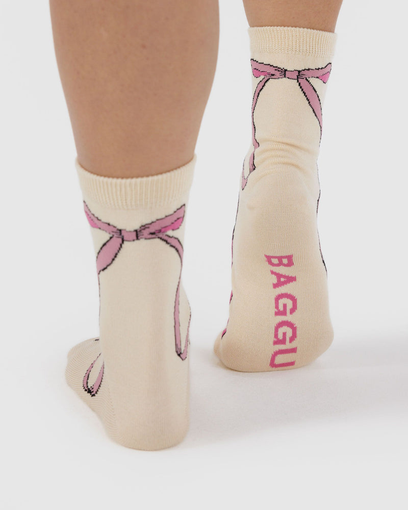 BAGGU ALL PRODUCTS Crew Sock - Pink Bow
