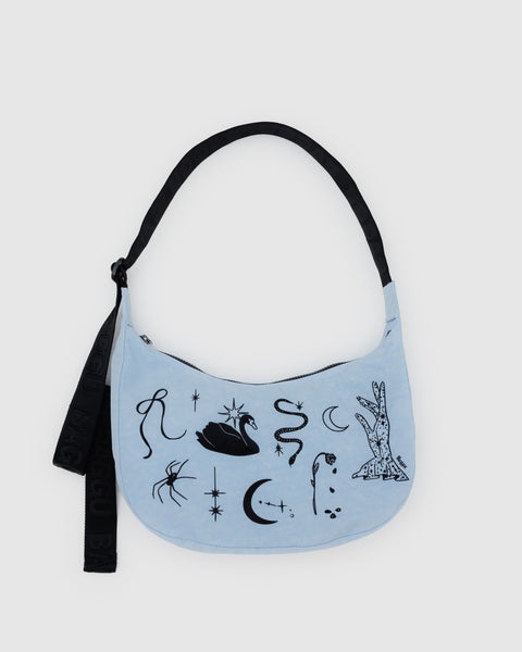 BAGGU.com Crossbody Bags Medium Nylon Crescent Bag - Embroidered Ballet Icons