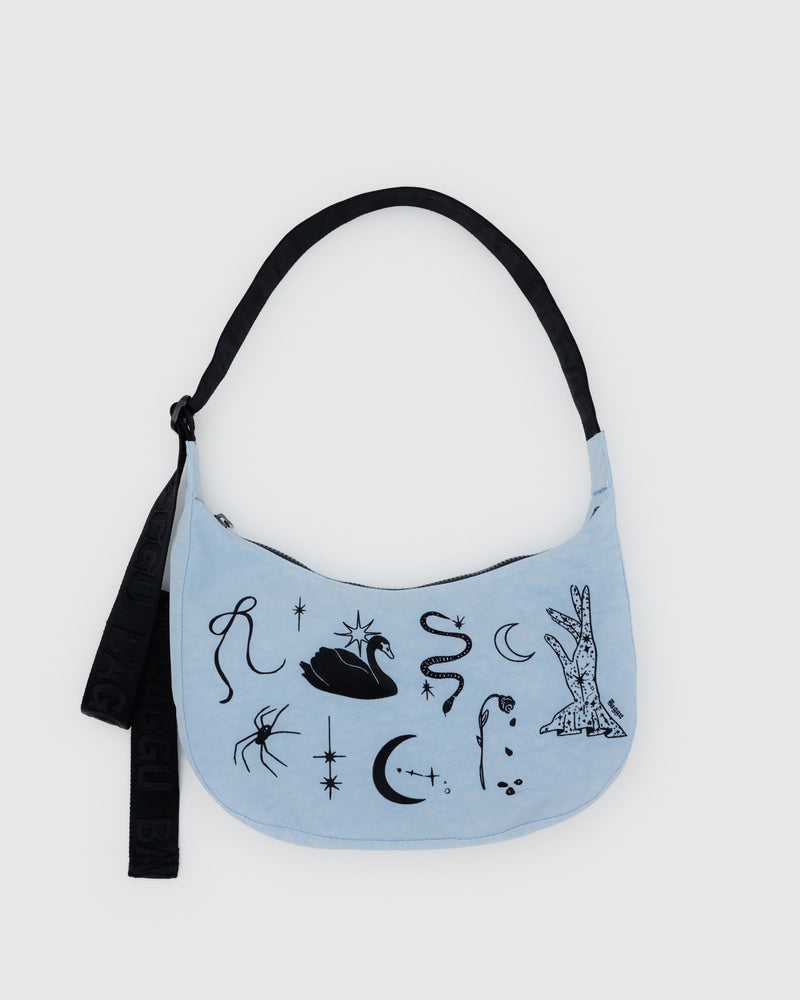 BAGGU.com Crossbody Bags Medium Nylon Crescent Bag - Embroidered Ballet Icons