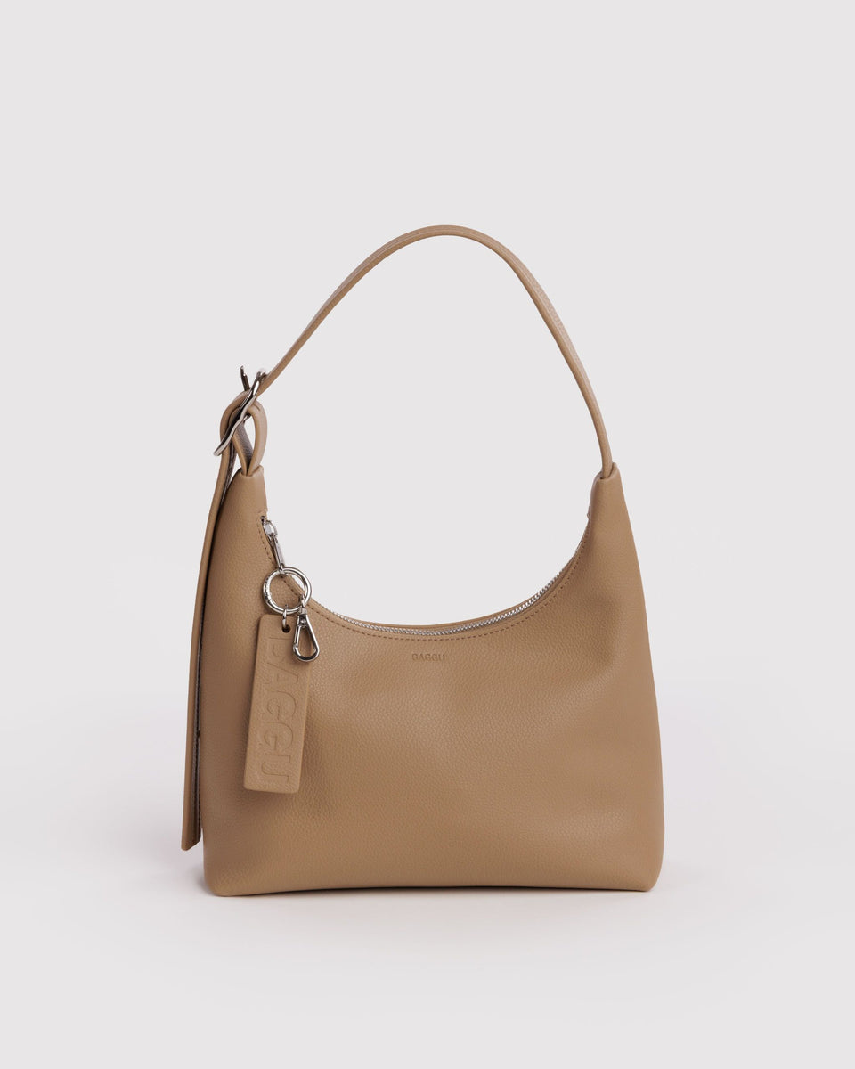BAGGU Recycled Leather 2025 - Shipping Mini Recycled Leather Shoulder Bag - Dune
